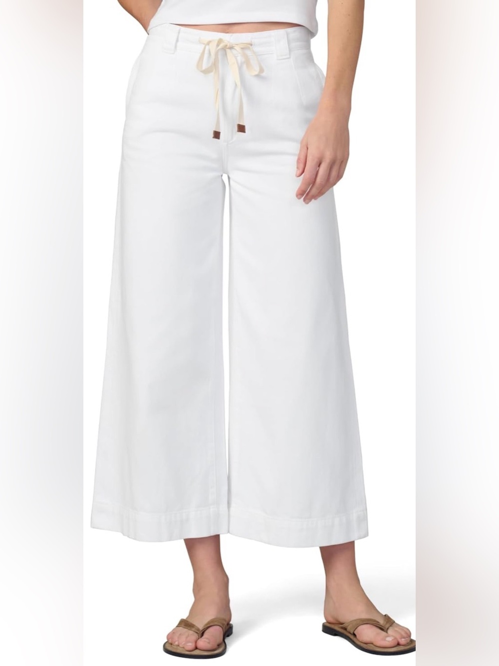 Joe's Jeans The Addison Wide Leg Crop Pant Size 33 White Color, New with tags